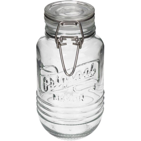 Clear Glass Jar With Clip 6 x 11.9 cm