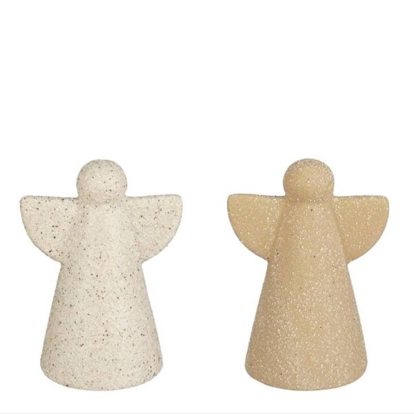 Decoratie engel bruin dia. 7 x 10 cm