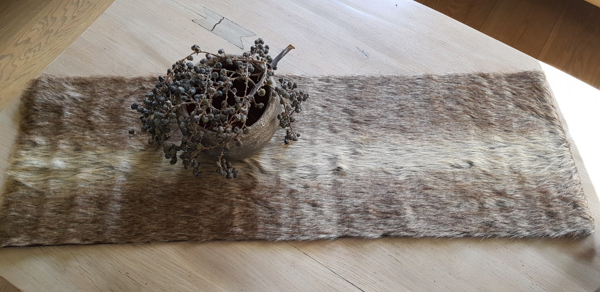 Tafelloper kunstleer naturel 30 x 90 cm