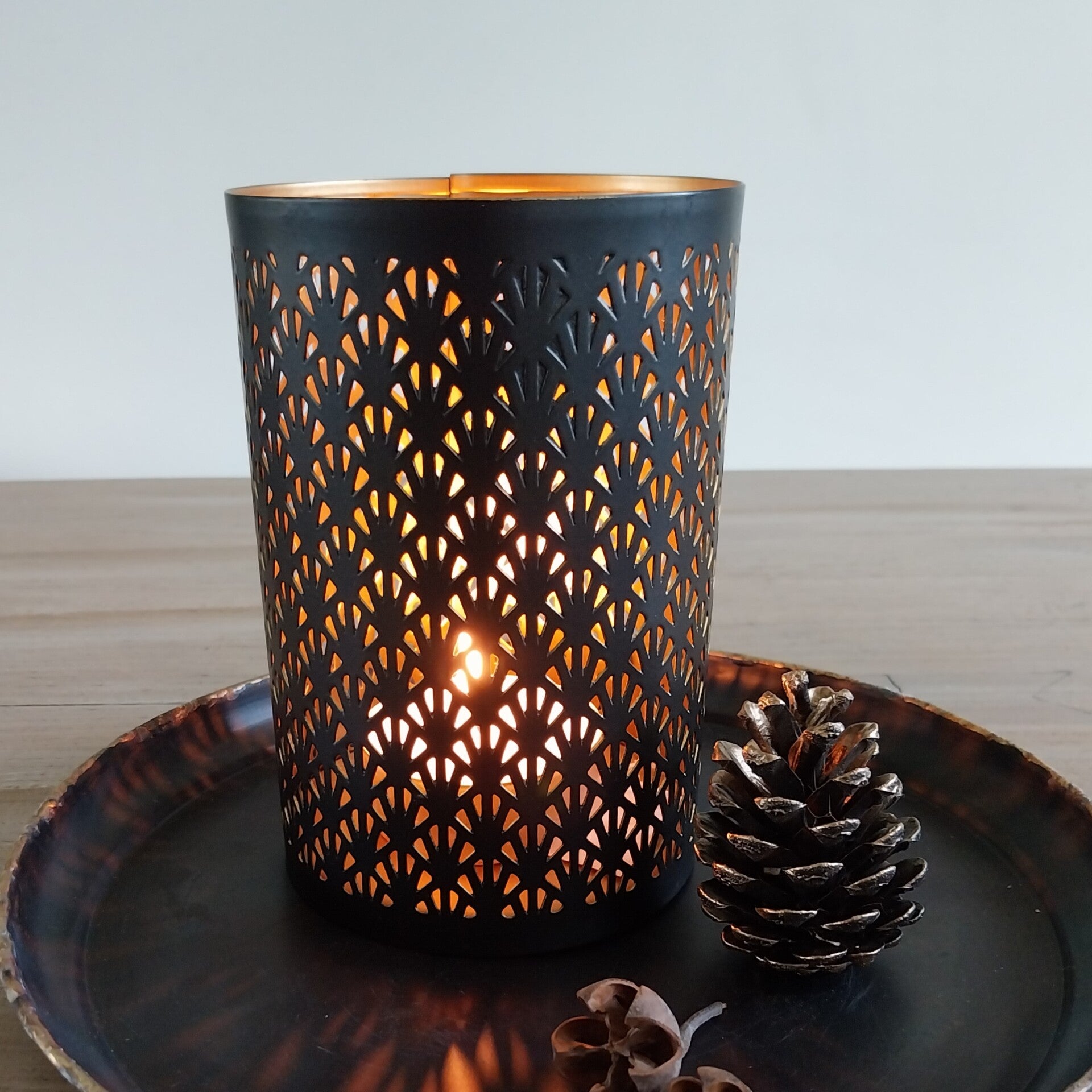 Kandelaar votive 'Crown' L rond dia 10 x 15 cm