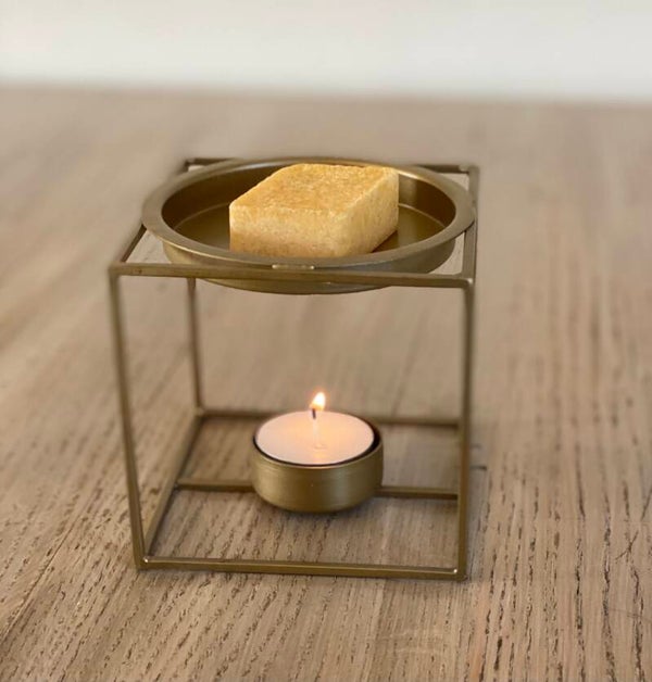 Brander voor amberblokje Bronze 10 x  10 x 10 cm