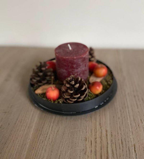 Schaalkandelaar zwart driepoot 20 cm