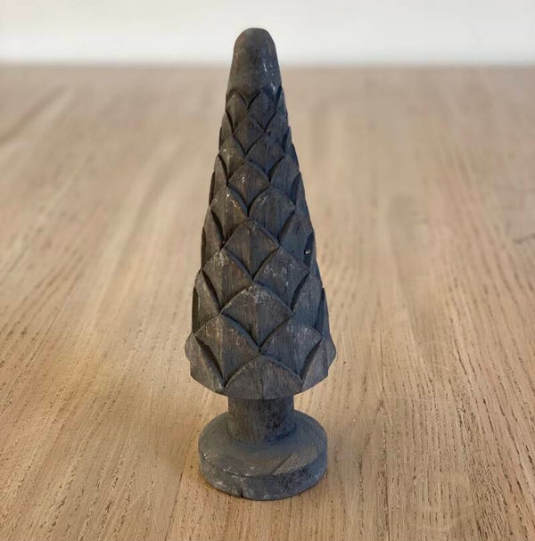 Kerstboom hout Grey 6 x 9,5 cm ass 2