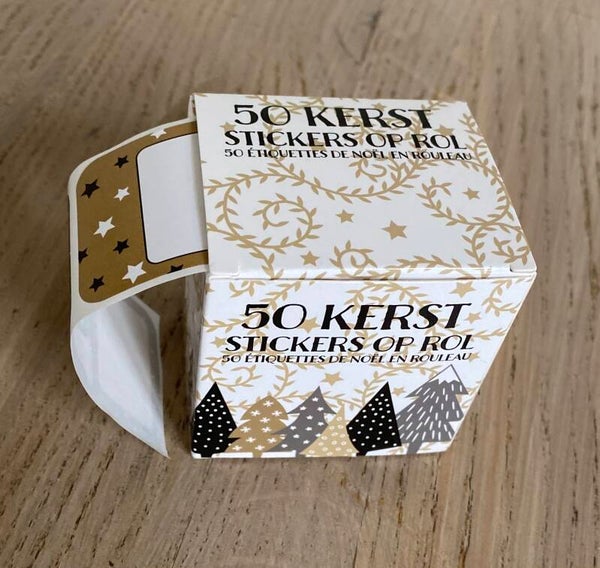 Cadeaustickers kerst 50 stuks ass 1