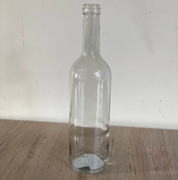 Bottle glas Mixed Grey dia 7,5 x 30 cm helder