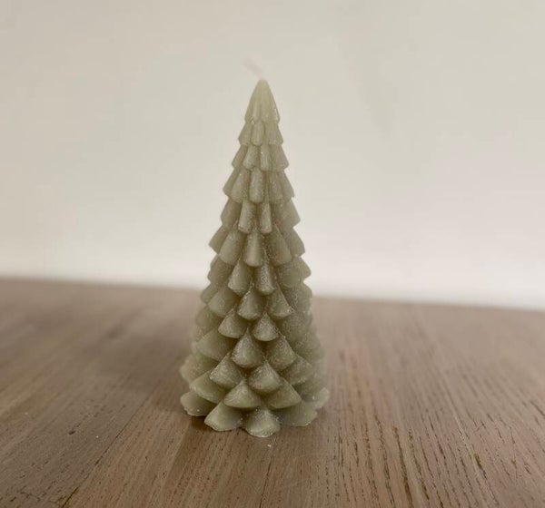 Kerstboom kaars Eucalyptus 10 x 20 cm