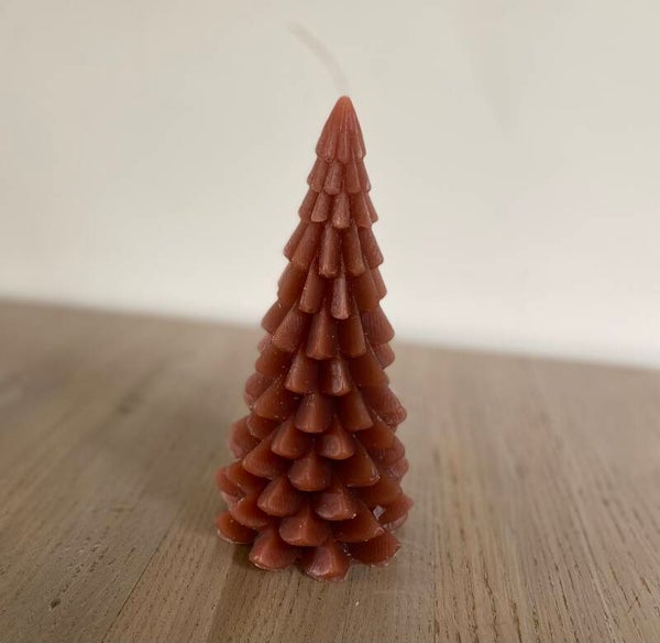 Kerstboom kaars XS Rust 6,3 x 12 cm