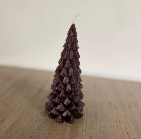 Kerstboom kaars Coffee 10 x 20 cm