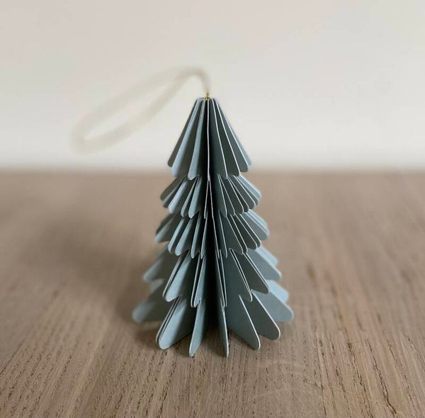 Kerstboom papier hangdeco 10 cm 3 assorti