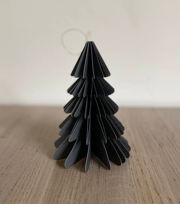 Kerstboom papier hangdeco 15 cm 3 assorti