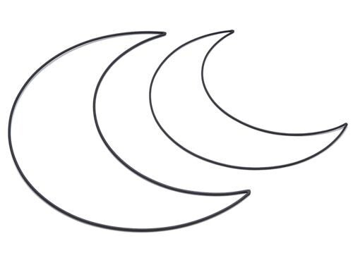 Metal moon zwart 30 cm
