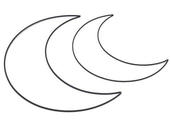 Metal moon zwart 30 cm