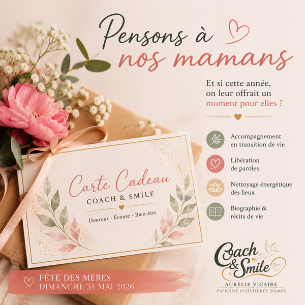 Carte cadeau Coach & Smile Accompagnement bien-être & transition de vie Fête des Mères 2026 💝