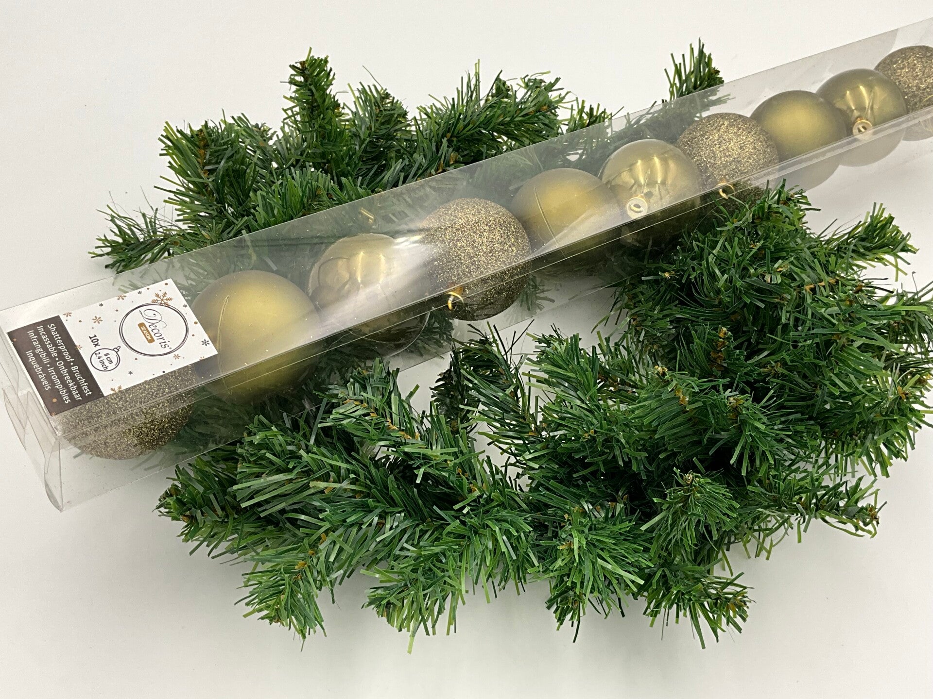 Kerstballen Set – Mosgroen 10 stuks