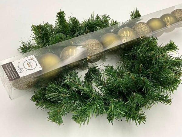 Kerstballen Set – Mosgroen 10 stuks