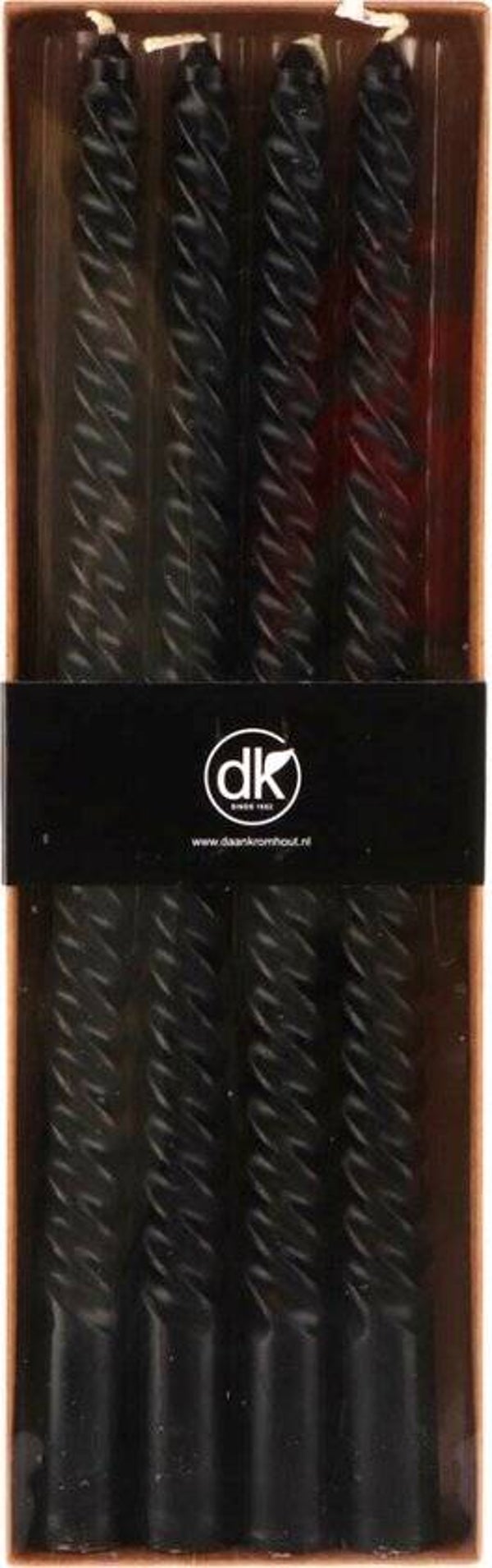Twist kaarsen zwart 30cm