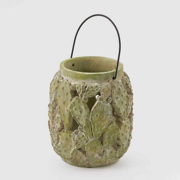 Windlicht lantaarn cactus groen