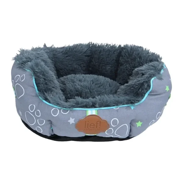 Lief! dierenmand boys grijs/blauw 40 cm