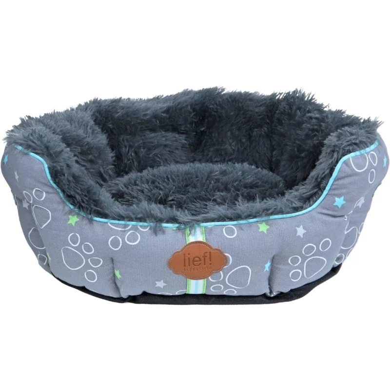 Lief! dierenmand boys grijs/blauw 60 cm