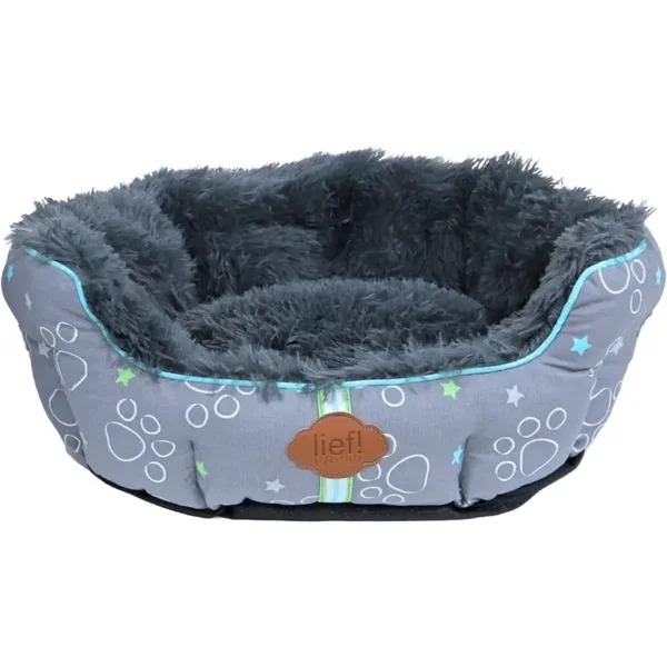 Lief! dierenmand boys grijs/blauw 60 cm