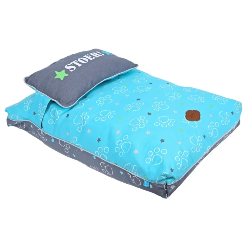 Lief! dierenkussen Comfort 2-zijdig boys grijs/blauw 85 x 60 cm