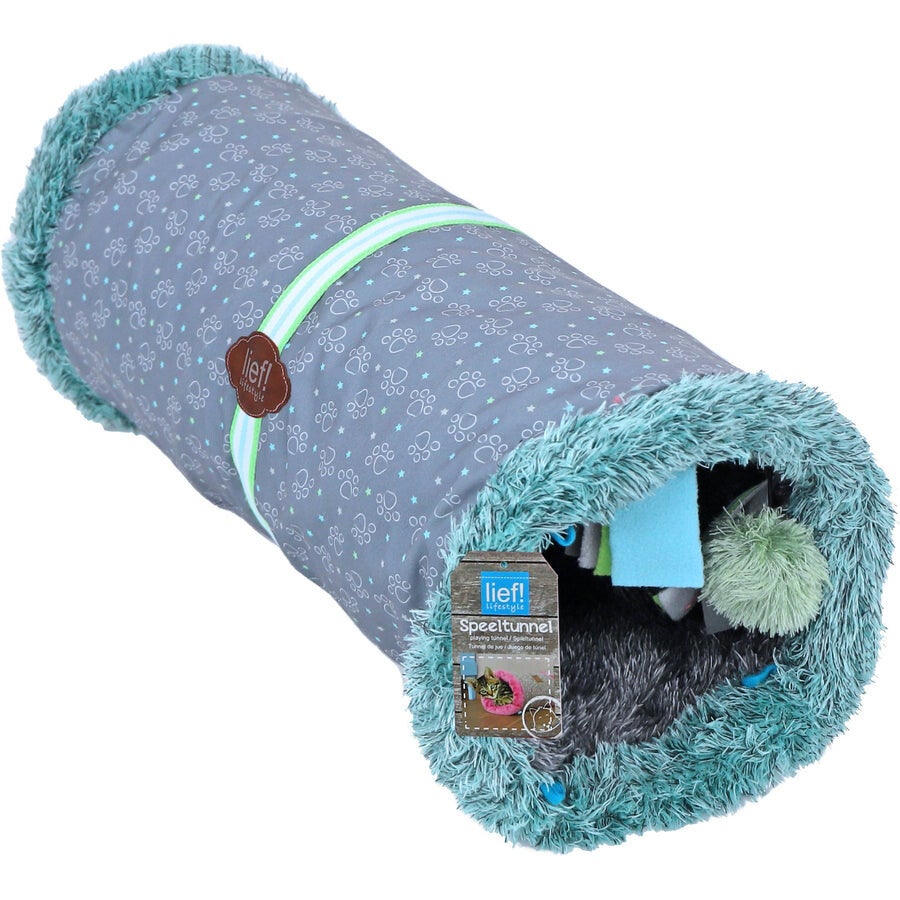 Lief! Speeltunnel blauw/grijs 60cm