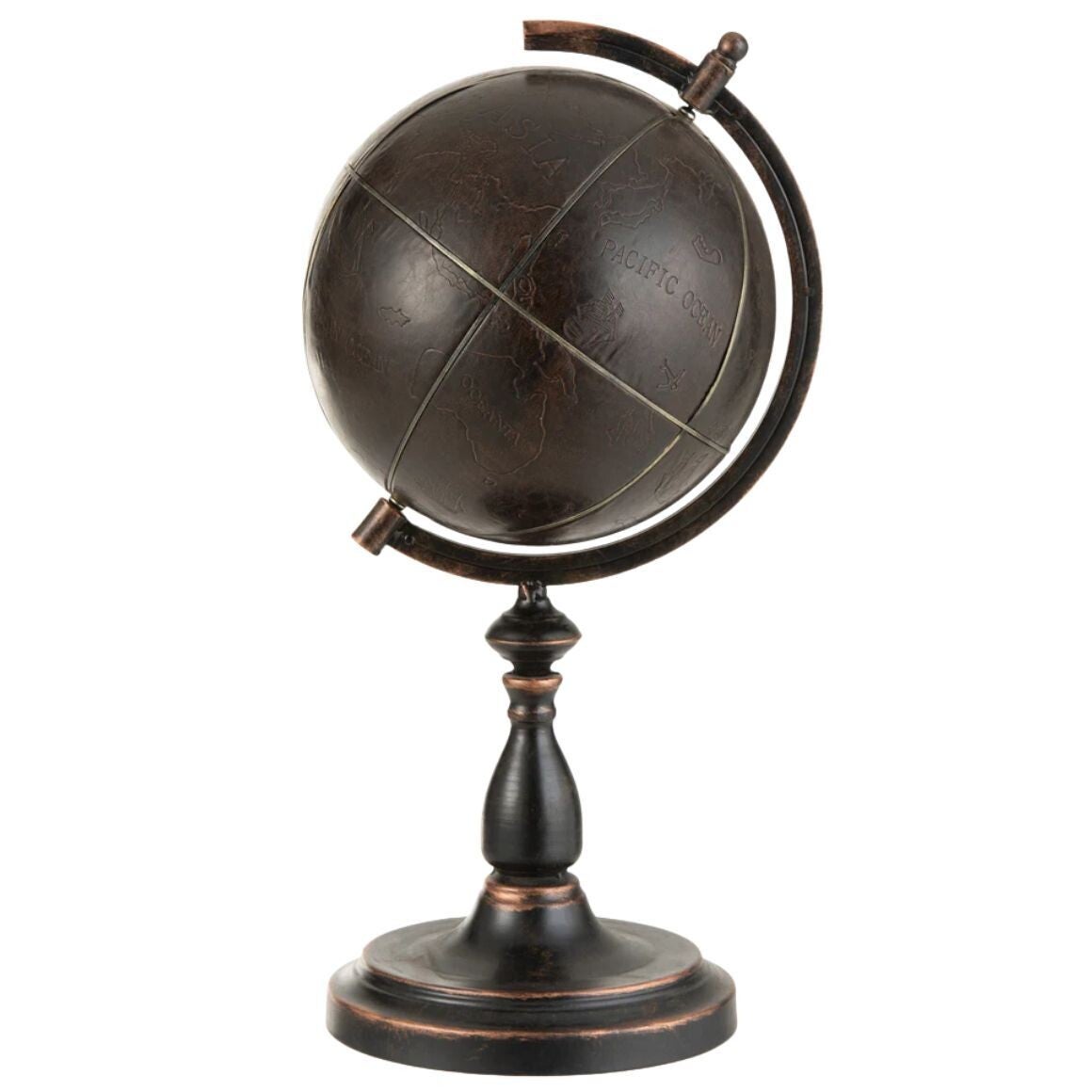 J-Line Decoratie Wereldbol Bruin