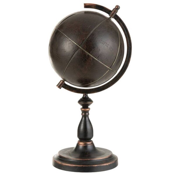 J-Line Decoratie Wereldbol Bruin