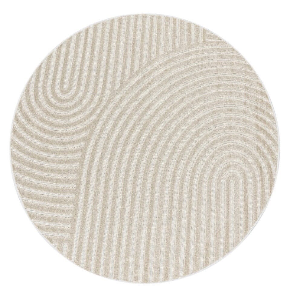 Rond vloerkleed beige Ø 200 cm