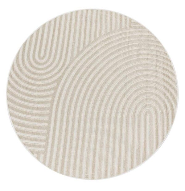 Rond vloerkleed beige Ø 200 cm