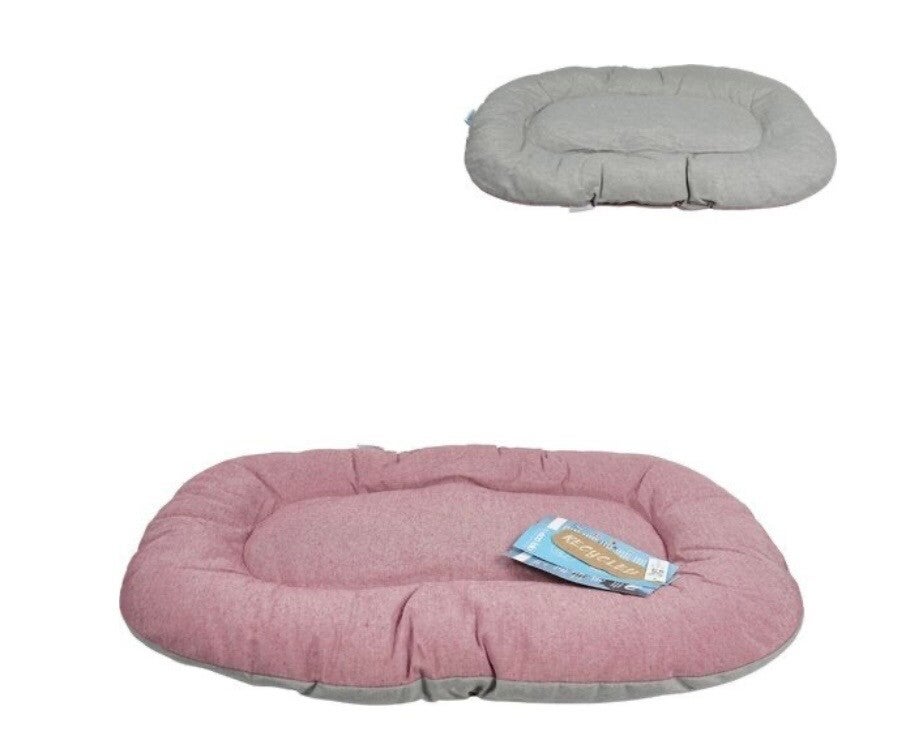 Dierenkussen omkeerbaar roze/grijs 70cm