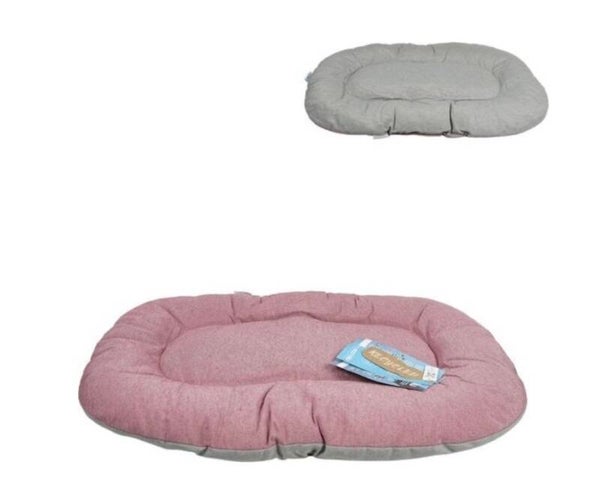 Dierenkussen omkeerbaar roze/grijs 70cm