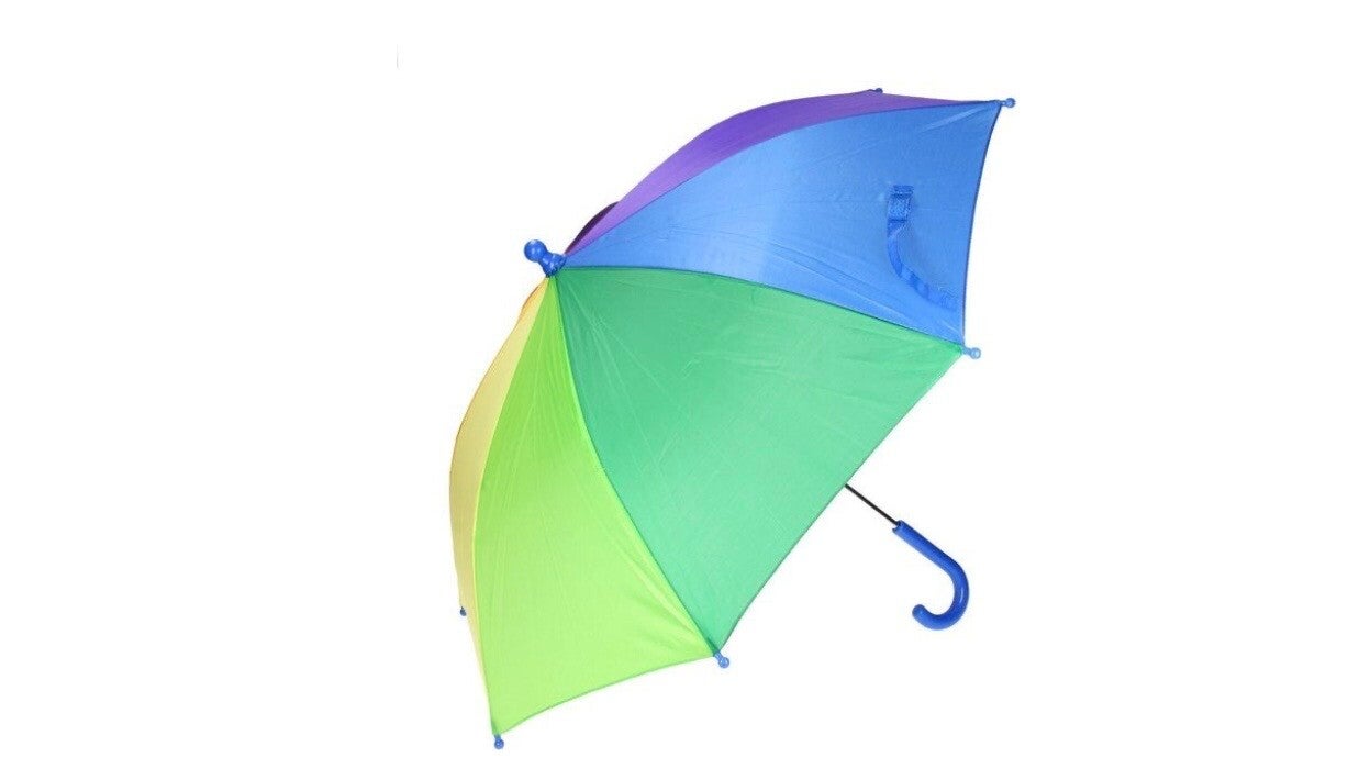 Regenboog kinderparaplu Blauw handvat