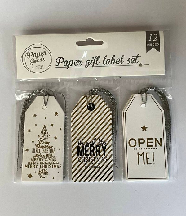 Kerst cadeaulabels – set van 12