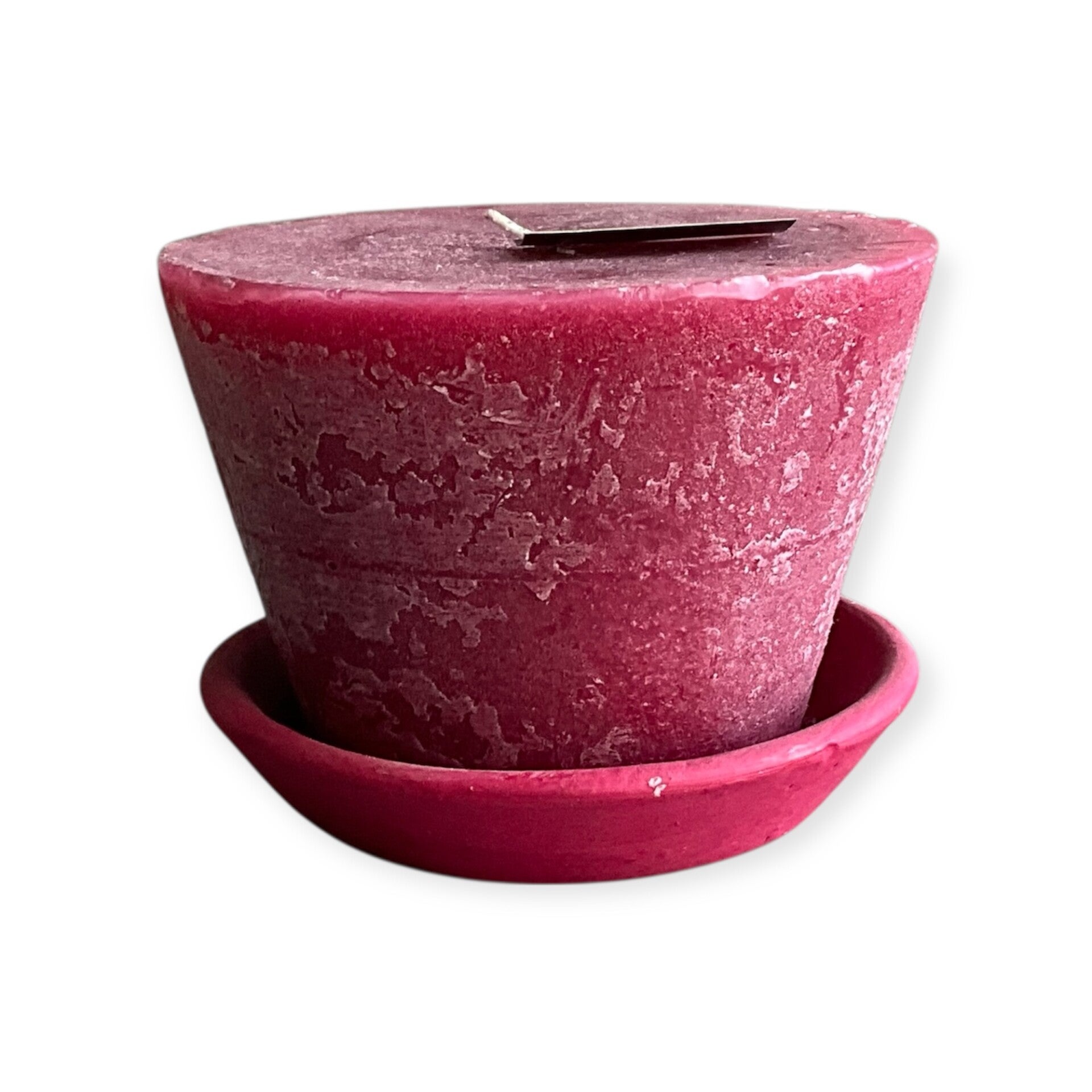 Serax kaars op schotel - frambooskleur