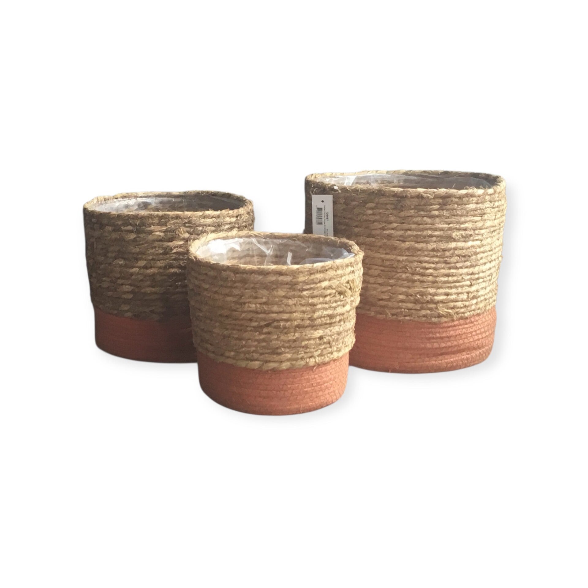 Manden set naturel/oranje - 3 stuks