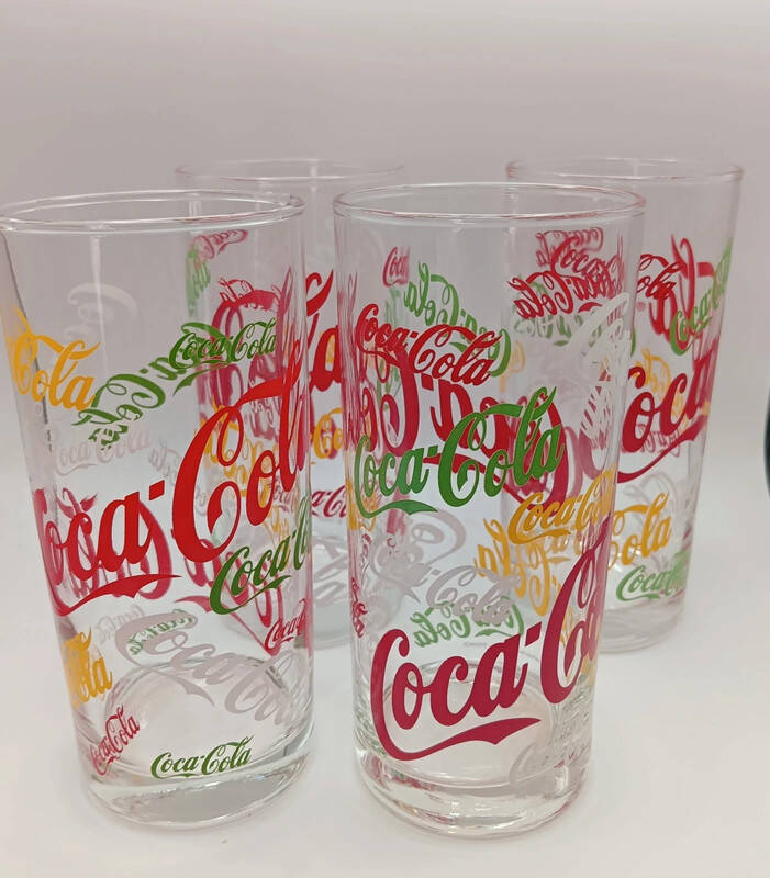 Lot de 4 verres publicitaires vintage années 80/90