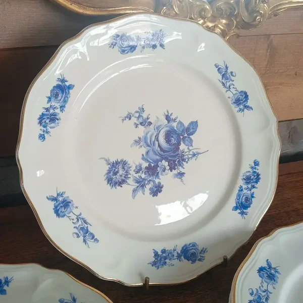 Très jolies assiettes plates vintage Moulin des Loups Orchies modèle Sully