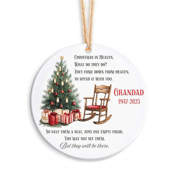 Memorial Christmas decorations, Rememberence, Family Loss.