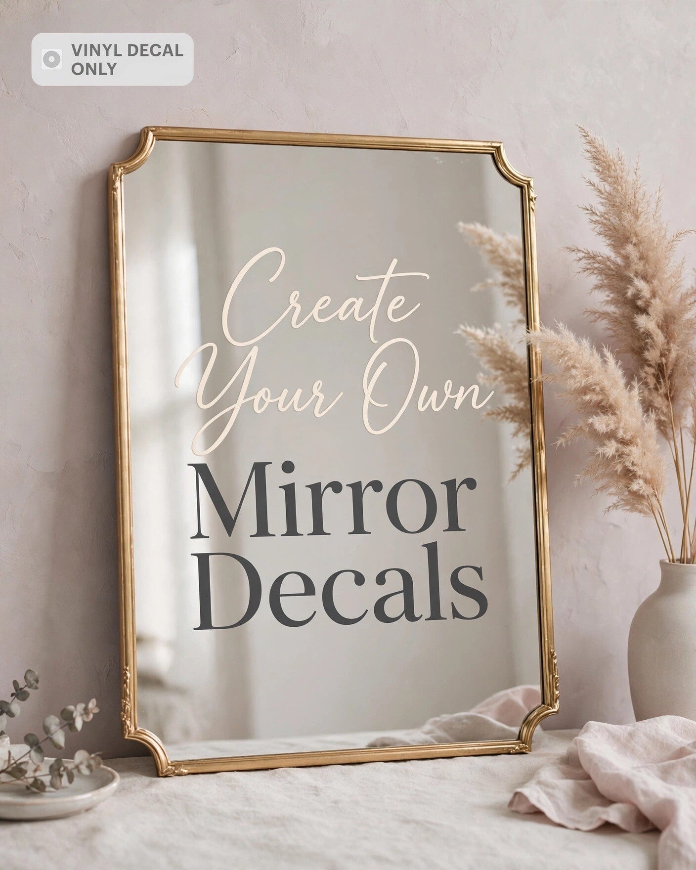 Mirror Vinyl decor, customised and personalised. Weddings, celebrations and home decor.