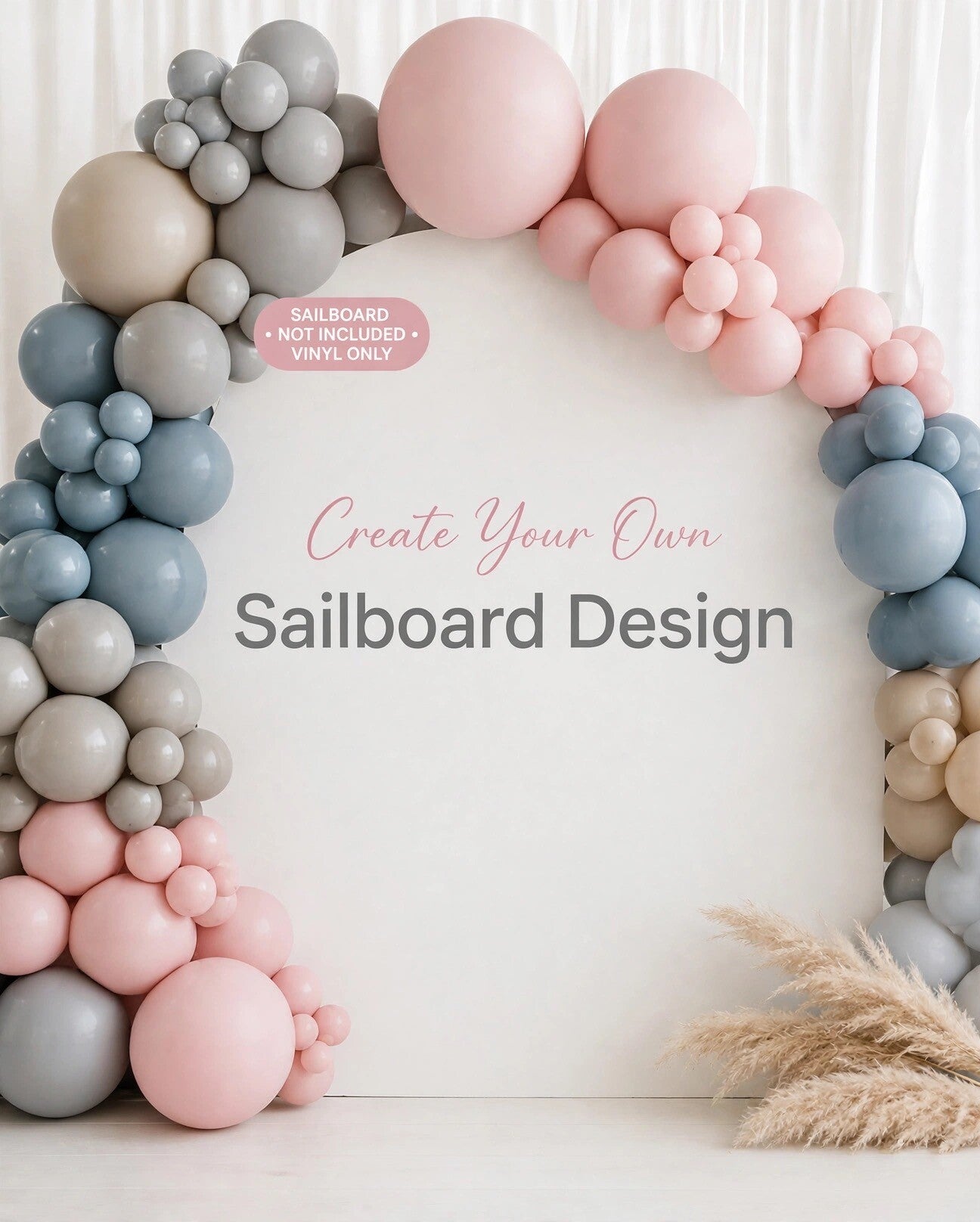 Vinyl Decor for sailboards. Ballon displays, celebration and party board vinyl decor.
