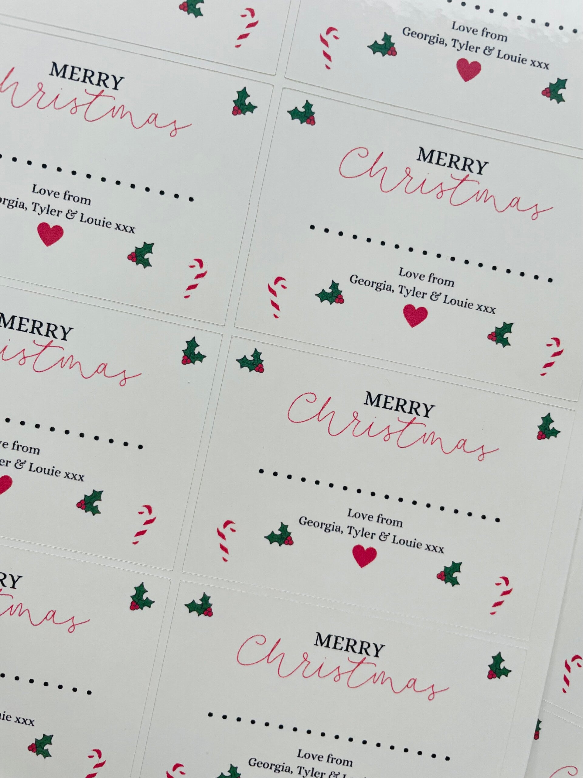 Christmas Personalised Labels, Tags. Various designs. This year all sheets £1 each!