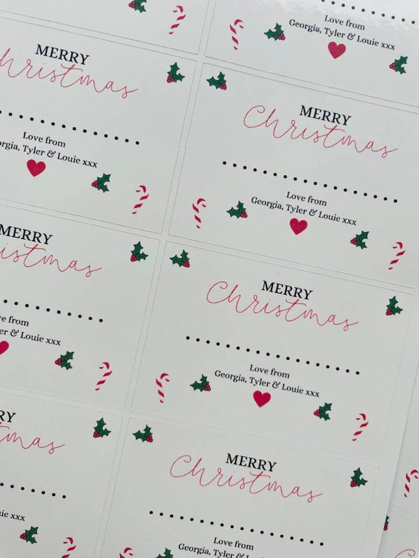 Christmas Personalised Labels, Tags. Various designs. This year all sheets £1 each!