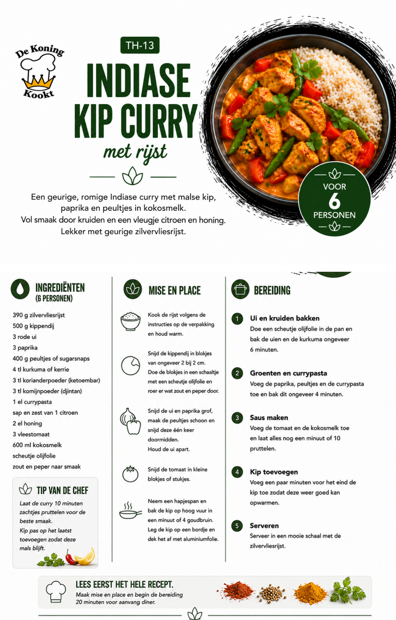 Resept indiase kip curry