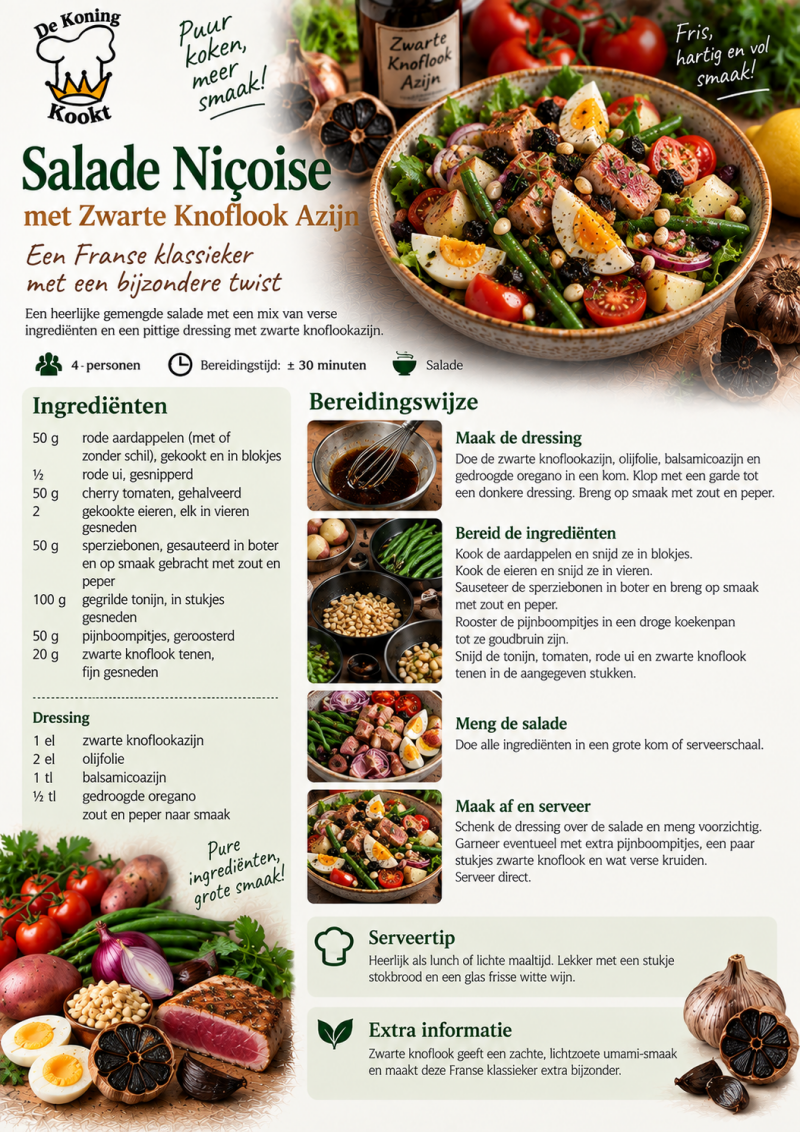 Resept Nicoise salade met zwarte knoflook