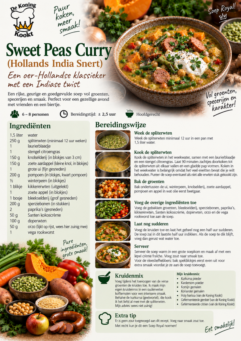 Resept Sweet peas curry Snert 