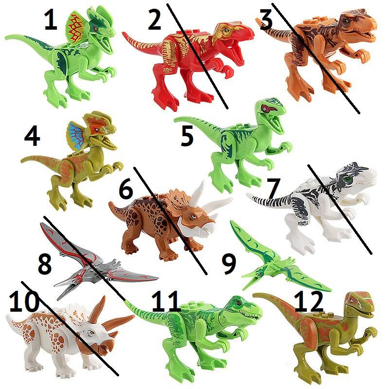 Dinosauri A - Minifigura di mattoncini a scelta (da costruire)