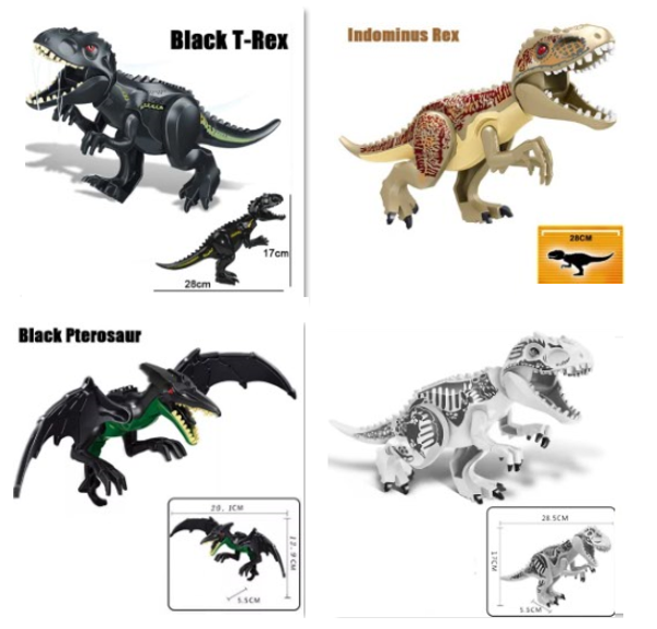 T-Rex (Dinosaurus, Jurassic World) 28cm - Figura di mattoncini a scelta (da costruire)