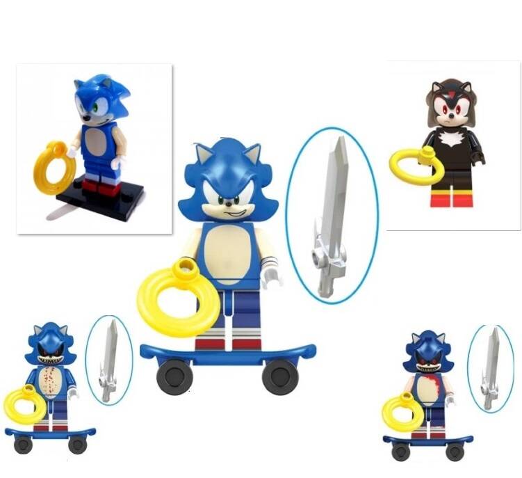 S0nic - Minifigura di mattoncini a scelta (da costruire)