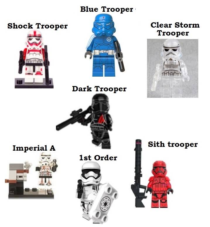 Trooper (Star Wars) - Minifigura di mattoncini a scelta (da costruire)